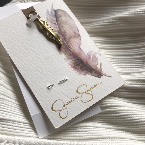 Jessica Simpson Basic Solids Textured One Shoulder Bikini Top White Small NWT - Picture 7 of 8